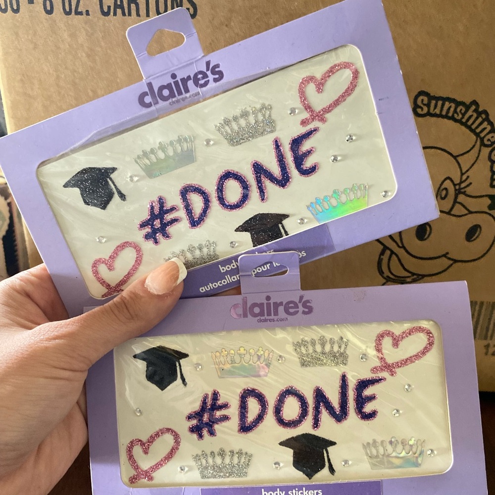 Claire's Graduation Party Stickers - Purple and Black